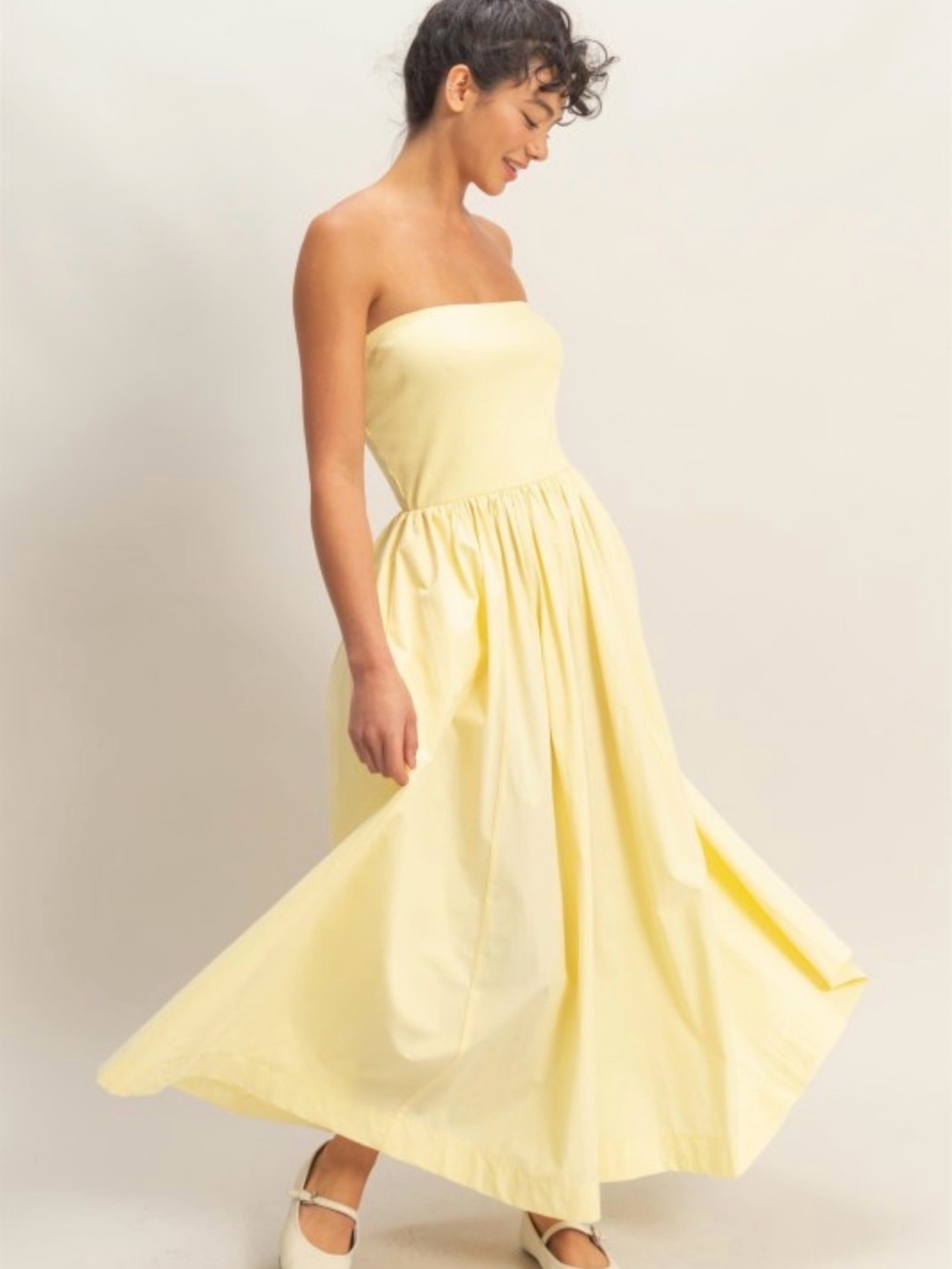 Strapless Yellow Maxi Dress - Elegant Summer Style